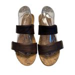 Vionic Pepper Brown Leather Cork Wedge Slip-On Sandals Comfort Arch Support 10 Photo 2