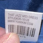 Yumi Kim  That Jazz One Shoulder Midi Dress Women Size XS Navy‎ Blue Ink DR-16128 Photo 6