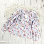 Love Shack Fancy Beatrix Womens Floral Long Sleeve Top in Lavender Moon Size Large Photo 5