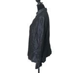 Anita Ford Thai Silk Button Down Top Womens M Pintucked Textured Collared Career Gray Size M Photo 4