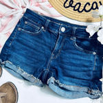 American Eagle  Super Stretch Dark Wash Shortie Denim Shorts Photo 0