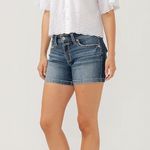 Silver Jeans  Suki Flap Short Denim Blue Jean Shorts Photo 2