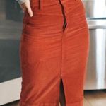 Free People • rosemary corduroy pencil skirt button fly stretch sz 26 Photo 0
