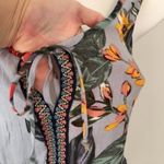 Patrons of Peace NEW NWT Gray Coral Tropical Hawaiian Floral Peplum Crop Top XS Photo 2