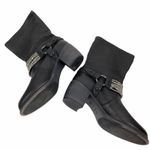 Vera Wang  Natasha Biker Booties with Chain and Buckles Black Size 10M Photo 6