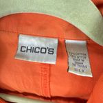 Chico's Orange Cotton Nylon Full Zip Lightweight Utility Vest Pockets Size L Photo 6