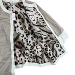 Chico's NWT  Linen Animal RV Lynette Jacket Tibet Taupe SizeL Reversible Photo 0