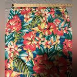 Loft  Pink and Blue Knee-Length Pencil Skirt tropical print pink birds size 12 Photo 1