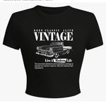 Amazon Black Vintage Car Graphic Tee Photo 0