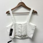 Lulus Elevated Attitude Tweed Sleeveless Top White Size L Photo 1