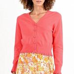 Molly Bracken  BUTTONED V-NECK CARDIGAN WITH SCALLOPED EDGING XS Photo 0