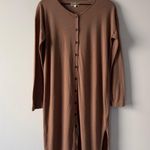 Madewell Earthy Brown Long Sleeve Duster Cardigan Button Down Solid Minimalist S Photo 9