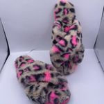 Wonder Nation faux fur cheetah print crisscross slide slippers women Size 6 Photo 9