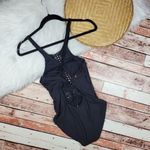 Red Carter  Black Macrame Open Back One Piece Swim‎ Suit Photo 1