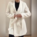 ZARA white blazer with waist tie Photo 7