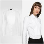 Dolce & Gabbana stretch-poplin tuxedo shirt white size 46 Photo 0