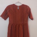 Stevie Hender Burnt Orange Lace Dress Short Sleeve Midi Photo 5