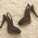 Dolce Vita Leather Suede Slingback Stiletto Heels Grey 7.5‎ Gray Photo 0