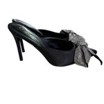 Olivia Jaymes Women's Shoes Sz 8 Stiletto Heels‎ Slide On Crystal Stud Bow Black Photo 3