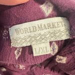 World Market Tunic Dress Boho Hippie Tassel Purple Cold Shoulder Geometric L/XL Size L Photo 8