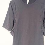 Lululemon  Size 6 Black Short Sleeve Cotton Blend Tie Waist Athletic Dress Photo 1