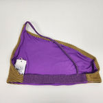 Agua Bendita  Tulip Bikini Top One Shoulder Size XL NWT Yellow Purple Photo 3