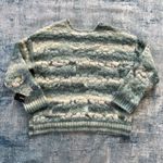 Alfani Teal Romance Antique White Textured Acrylic Wool Blend Sweater XL Photo 2