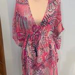 Tommy Bahama 💕💕 Carnival Lights Short Caftan Swim Cover Up - Azalea Pink Medium Photo 0