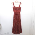 Max‎ and Cleo Womens Maxi Dress Size 6 Rust Pleated Boho Chic Coastal Resortwear Red Photo 1