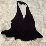 Ocean Drive Ocean Driver Halter Top Black Smocked Back Eyelet Lace S Photo 5