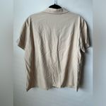 White Stag  Woman's XL Tan  Button Up Short Sleeve Collar 100% Cotton Fabric Photo 3
