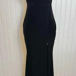 Windsor Black Velvet Formal Macy Dress Maxi, V-Neck, Front Slit Small O30 Photo 0
