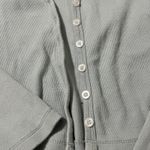 Brandy Melville  Paige Blue Ribbed Crop Cardigan Longsleeve Normcore Women's Photo 1