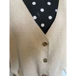 Forever 21 Womens Cardigan Sweater Size S V-Neck Drop Shoulder Beige Long Sleeve Photo 7