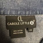 Carole Little Crochet/ Fringed Denim Jacket Sz 24 Blue Photo 3