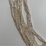 Antica Sartoria Necklace Beaded Flower Applique Shells Long Cream Ivory White Photo 7