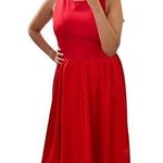 Hutch ANTHROPOLOGIE Asymmetric Red Maxi Dress Sz M Photo 0