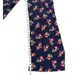 Jill Jill Stuart  Navy High Rise Floral Wide Leg Flat Front Pants Size Medium Photo 5