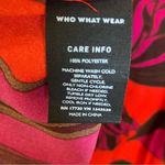 Who What Wear Who what where hot pink red long sleeve floral midi dress size XS puff sleeve Photo 2