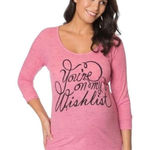 Motherhood Maternity Womens  You’re On My Wishlist Christmas Ribbed Top - Sz M Photo 0