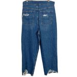 American Eagle Fold Over Highest Waist Baggy Straight Jeans Size 18 Short Photo 3