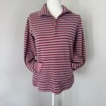L.L.Bean  Pink and Navy Striped Pullover Size Small Reg Photo 1