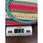 Merona Striped Crochet Tote Bag Turquoise Blue Red Pink Boho Beach Summer Photo 10