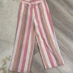 BB Dakota  pink striped textured high waist palazzo wide leg pants Photo 1