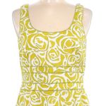 Carlisle Vintage Yellow & White 100% Silk Floral Roses Ruffled Dress Size 6 S Photo 1