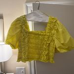 Endless Rose Smocked Puff Sleeve Top in Yellow Photo 3