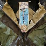 Zig-Zag Striped Green Black Track Jacket - LAMB Fall 2006 Womens Coat Photo 3