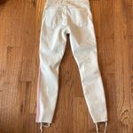 Mother the looker ankle fray white with pink stripe jeans 26 Photo 12