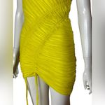 Mistress Rocks  SEXY Yellow Ruched Halter Mini Dress Size XSmall Photo 12