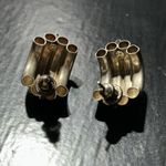 Vintage Sterling Silver 925 Rope Design Stud Half Hoop Earrings Photo 4